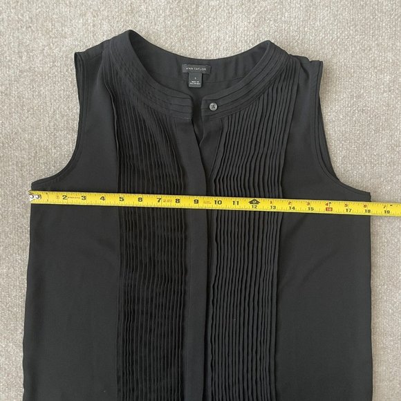 Ann Taylor Shirt Womens Small Black Sleeveless Blouse Thin Lightweight Top - Picture 5 of 7